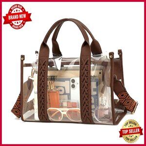 Clear Stadium Approved Tote Bag Crossbody Handbag Waterproof PVC Large